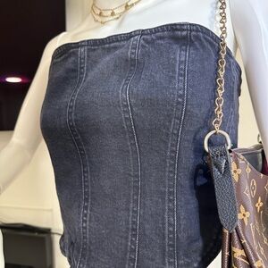 Denim Forum Midnight Blue Strapless Top